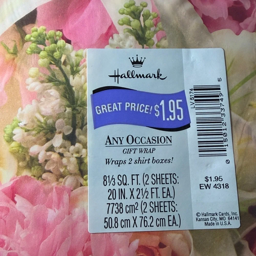 5/$25 VINTAGE All Occasion Wrapping Paper Floral Flowers